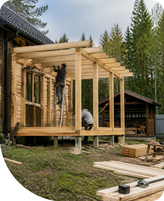 Строительство пристроек и построек на участке в Рузаевке